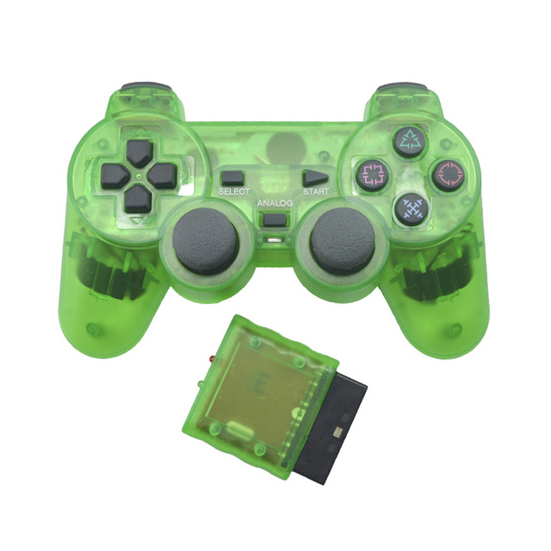 Transparent Color Wireless Bluetooth-compatible Gamepad Controller For PS2 2.4G Vibration Controle For PS2 Joystick