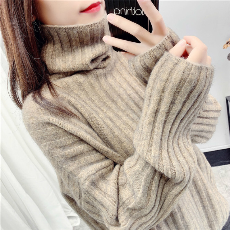 warm women's Turtleneck Sweaters Winter Tops for Women casual Pullover Jumper Long Sleeve Knitted female 210428