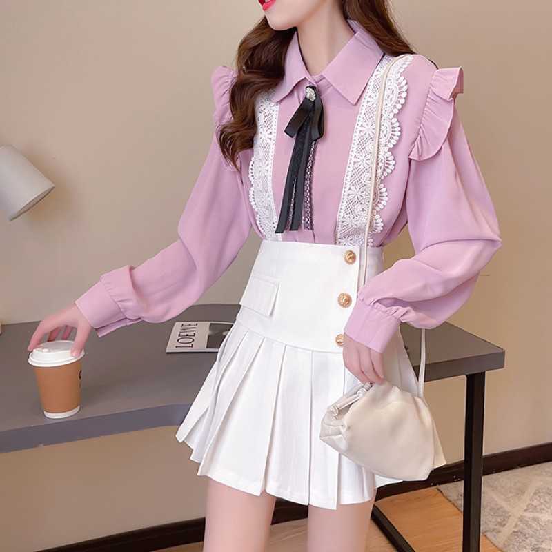 Girl Student 2 Piece Set Korea Sweet Bow Ruffles Long Sleeve Chiffon Shirts + High Waist Pleated Short Skirts Fashion Outfits 210526, Photo color
Girl Student 2 Piece Set Korea Sweet Bow Ruffles Long Sleeve Chiffon Shirts + High Waist Pleated Short Skirts Fashion Outfits 210526, Photo color