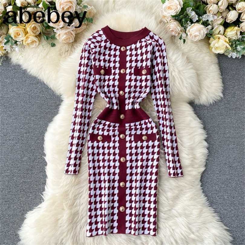 Womne Plaid Houndstooth Knitted Dress Autumn Fashion Retro Knit Sweater Robe Work Streetwear Winter Bodycon 211109, Navy blue
Womne Plaid Houndstooth Knitted Dress Autumn Fashion Retro Knit Sweater Robe Work Streetwear Winter Bodycon 211109, Navy blue