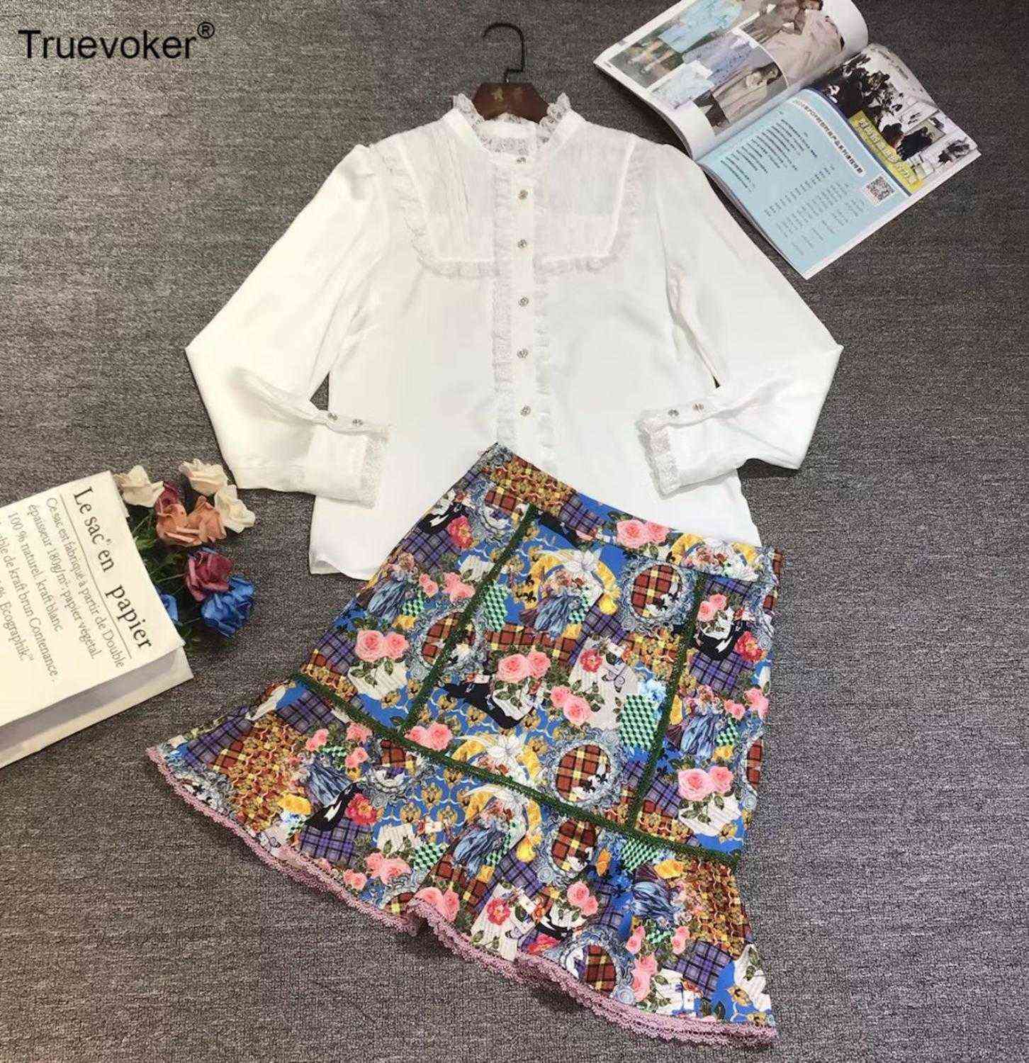 Truevoker Spring Runway Fashion Sets Lady Full Sleeve White Shirt + With Multicolor Mermaid Skirt Two Pieces Set 210602
Truevoker Spring Runway Fashion Sets Lady Full Sleeve White Shirt + With Multicolor Mermaid Skirt Two Pieces Set 210602