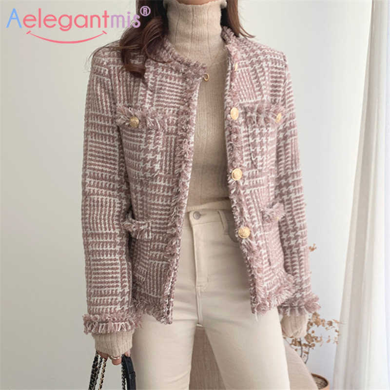 Aelegantmis Vintage Houndstooth Women Loose Tweed Jacket Elegant Cute Plaid Jakcet Female Retro Korean Chic Kawaii Outerwear 210607, Pink
Aelegantmis Vintage Houndstooth Women Loose Tweed Jacket Elegant Cute Plaid Jakcet Female Retro Korean Chic Kawaii Outerwear 210607, Pink