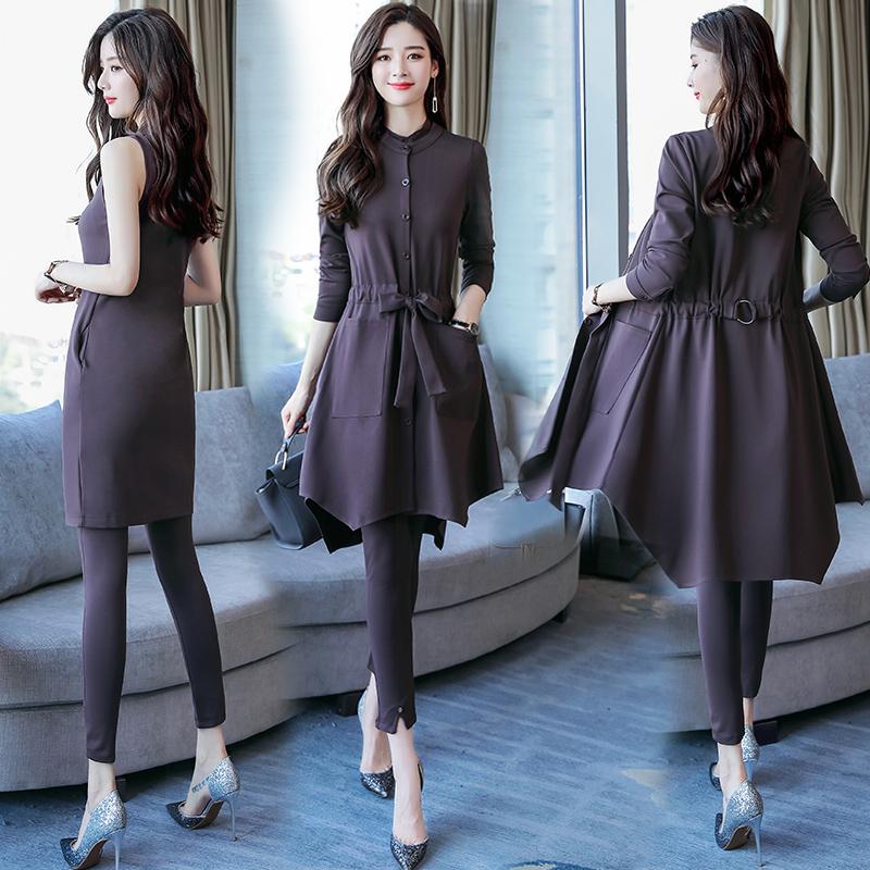 Spring And Autumn Arrival Women's Fashion Slim Was Thin Three-piece Fitted Tracksuits