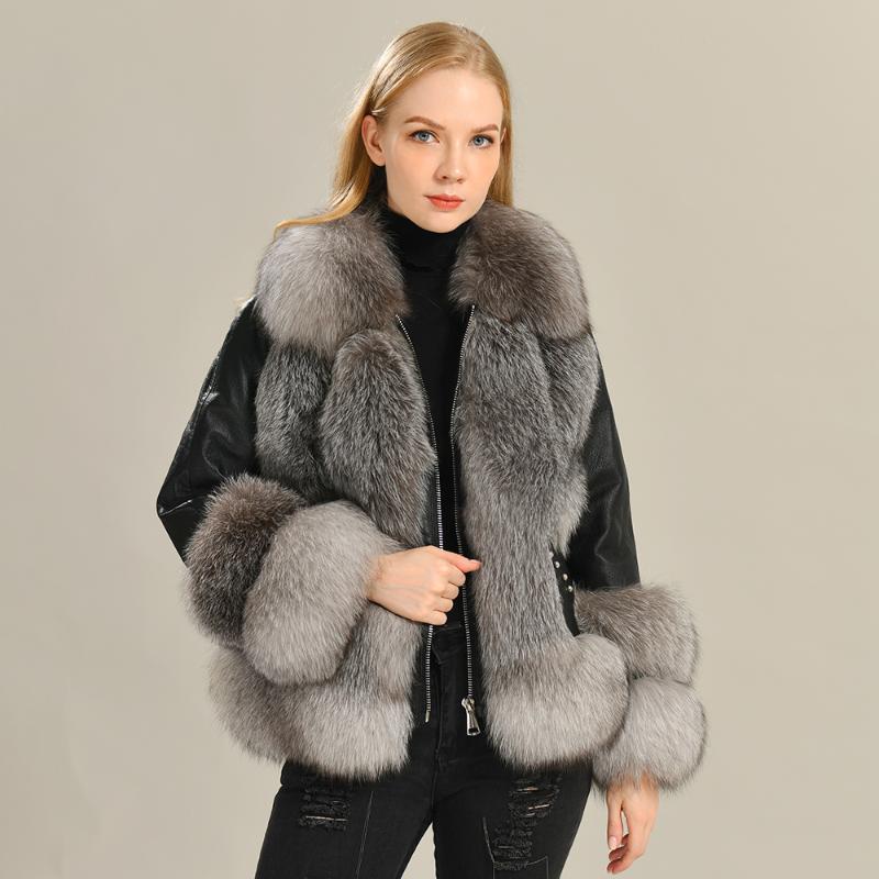 Women's Fur & Faux Women Winter Real Jacket Luxury Genuine Leather Overcoat Thick Warm Lady Fashion Coats Outerwear, Black 
Women's Fur & Faux Women Winter Real Jacket Luxury Genuine Leather Overcoat Thick Warm Lady Fashion Coats Outerwear, Black