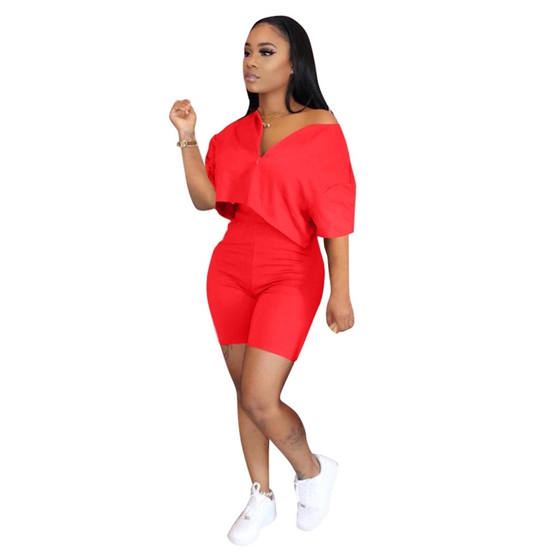 Female Fluorescence Fitness 2 Pieces Sets Summer Short Sleeve Zipper V Neck Tops And High Waist Shorts Suit Tracksuit Women 210517, Fluorescence green
Female Fluorescence Fitness 2 Pieces Sets Summer Short Sleeve Zipper V Neck Tops And High Waist Shorts Suit Tracksuit Women 210517, Fluorescence green