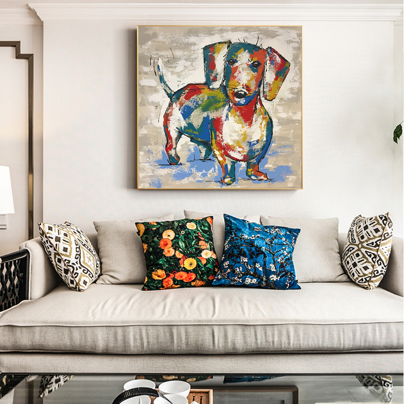 Dachshund Graffiti Canvas Paintings Abstract Dog Art Prints Poster Modern Bedroom Wall Painting Kids Room Decor Cuadros