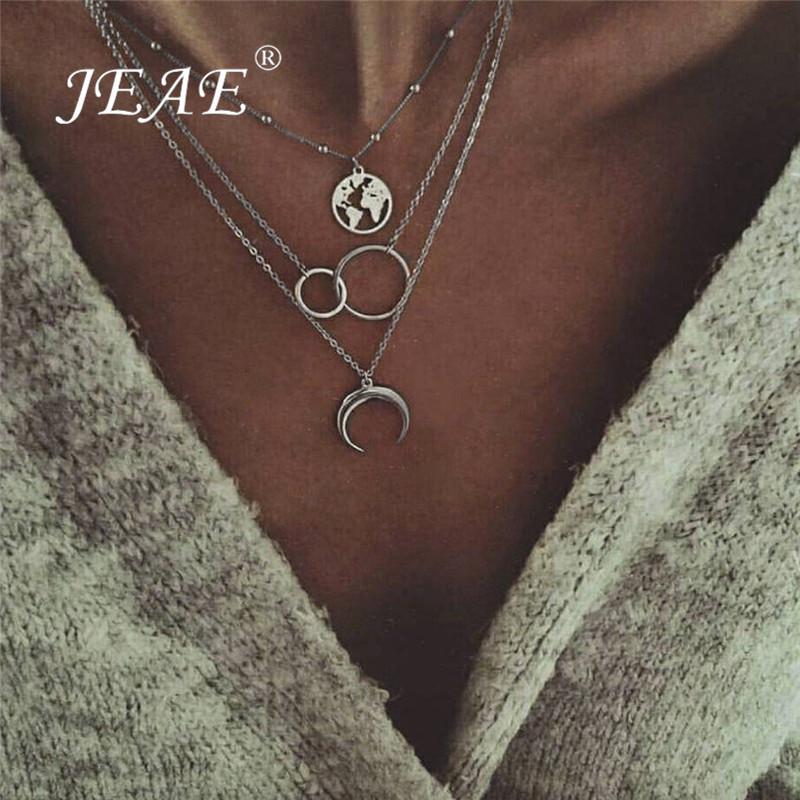 Chokers Bohemian Earth Moon Circle Pendant Choker Necklace For Women Multilayer Silver Color Chain Collares Party Jewelry Gift, Golden;silver
Chokers Bohemian Earth Moon Circle Pendant Choker Necklace For Women Multilayer Silver Color Chain Collares Party Jewelry Gift, Golden;silver