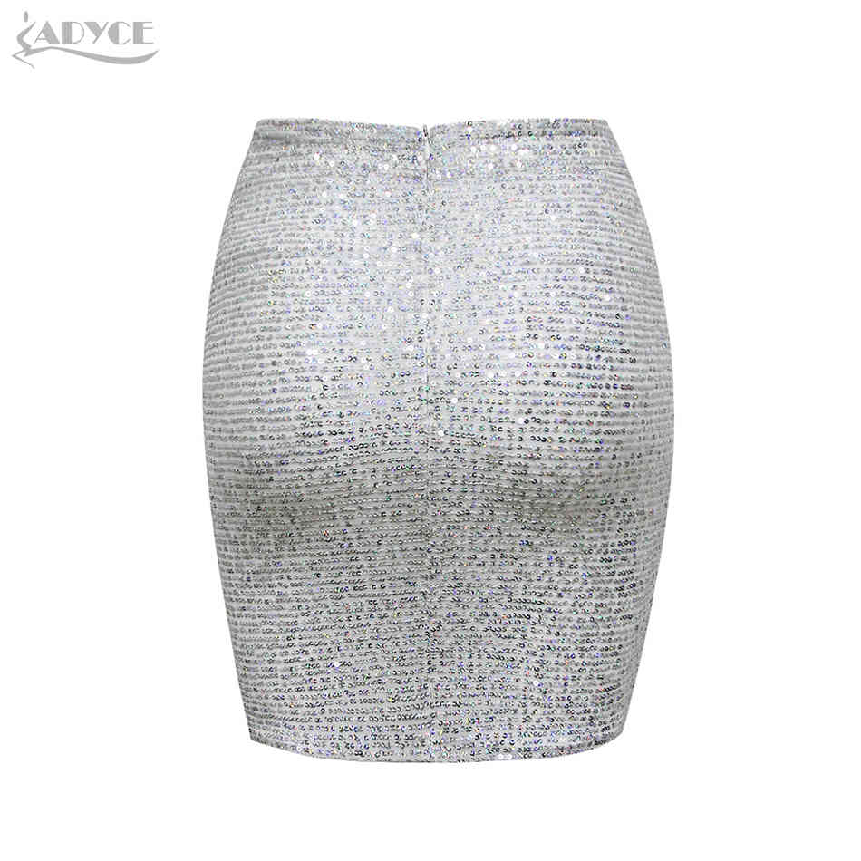 Women Winter Long Sleeve Silver Sequins 2 Two Pieces Sets V Neck Tops& Mini Skirts Club Celebrity Evening Party 210423
