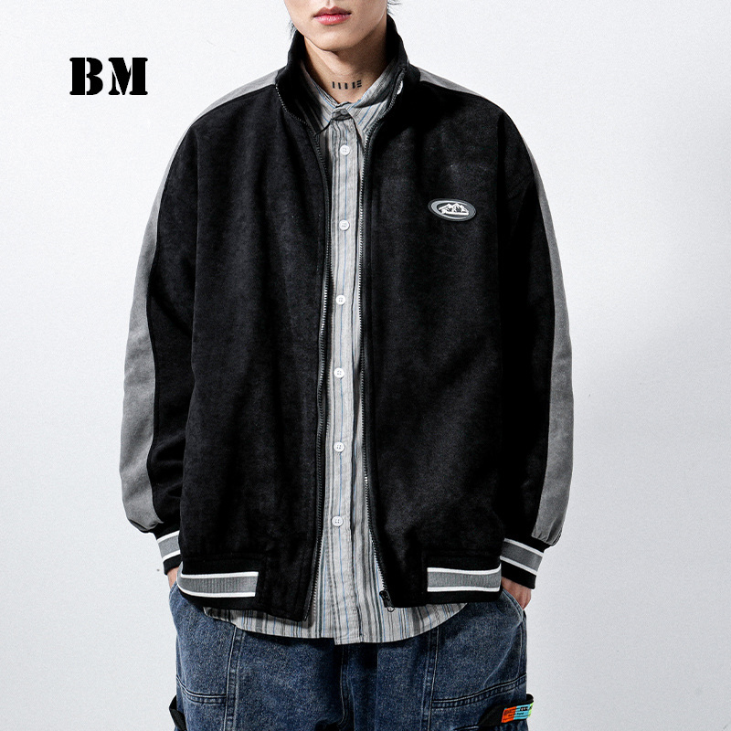 Men's Jackets Japanese Streetwear High Quality Patchwork Stripe Sports Jacket 2021 Spring Autumn Harajuku Casual Baseball Uniform, Black
Men's Jackets Japanese Streetwear High Quality Patchwork Stripe Sports Jacket 2021 Spring Autumn Harajuku Casual Baseball Uniform, Black
