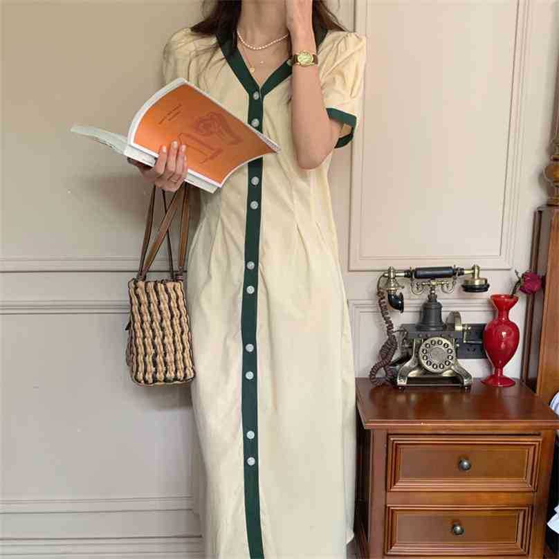 Summer Arrival Korean Color-Hit Casual Femme Chic Women High Waist Stitching V-neck Loose Dress Vestidos 210525, Green
Summer Arrival Korean Color-Hit Casual Femme Chic Women High Waist Stitching V-neck Loose Dress Vestidos 210525, Green