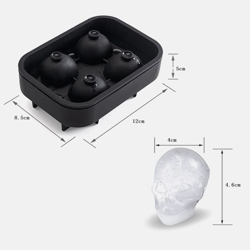 3D Skull Silicone Mold Tool Ice Cube Maker Chocolate Mould IceCream DIY Tools Whiskey Wine tail DHL Free Freight Free shipping