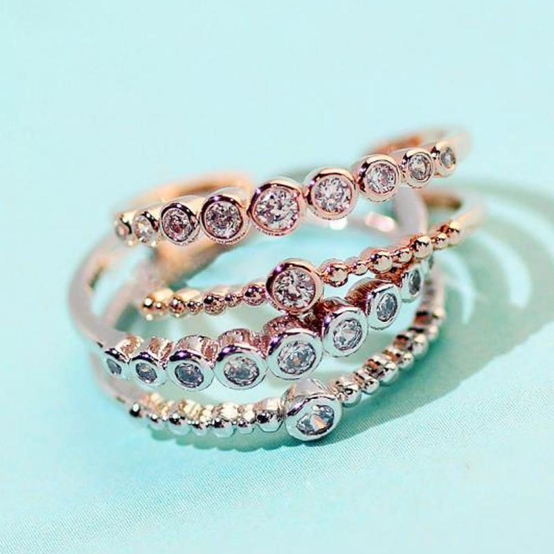 Cluster Rings Adjustable Korean Style Ring For Woman Austrian Crystals Double Layered Rose White Gold Color Open Fashion Jewelry KCR240, Golden;silver
Cluster Rings Adjustable Korean Style Ring For Woman Austrian Crystals Double Layered Rose White Gold Color Open Fashion Jewelry KCR240, Golden;silver
