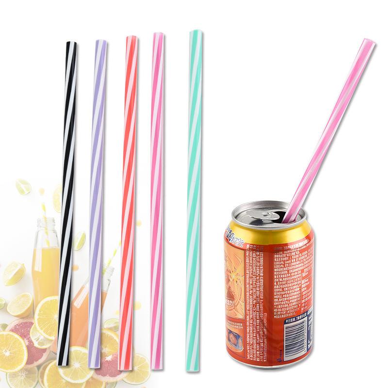 255MM 9Colors Silicone Spiral Stripe Straw Fashion Colorful Straight Pipes Tea Milk Drinks Straws Reuseable Drinking Tool Baby Feeding
