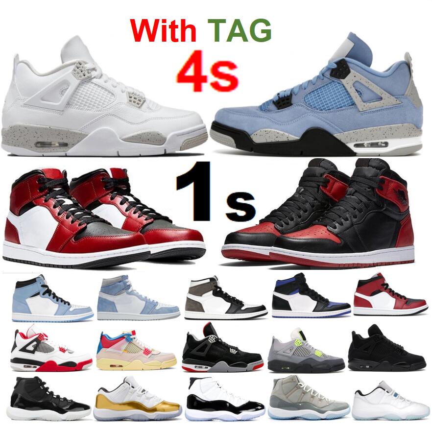2021 Dark Mocha 1s Shadow Basketball Shoes 11 11s Jubilee Concord Space Jam 4s University Blue Fire Red White Oreo Trainer Sneakers, 32