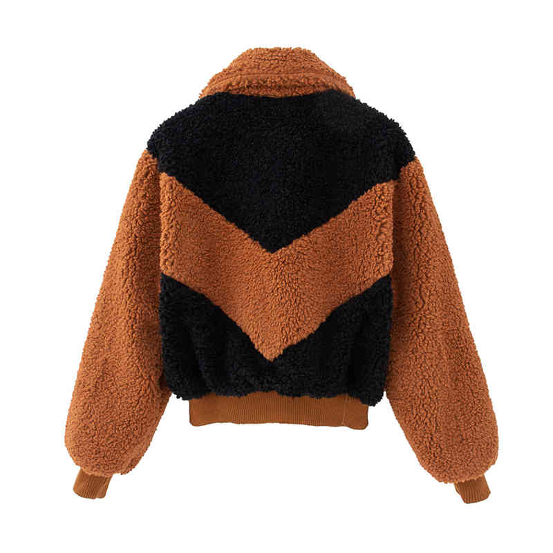 fashion women grain cashmere jacket streetwear lady turn down collar outerwear causal female girls chic sets 210430