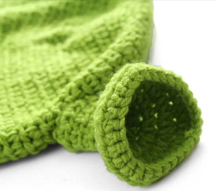 Unisex Balaclava Monster Shrek Hat Wool Winter Knitted Green Party Funny Beanie Skullies Cap for Women Men Pure Handmade GC