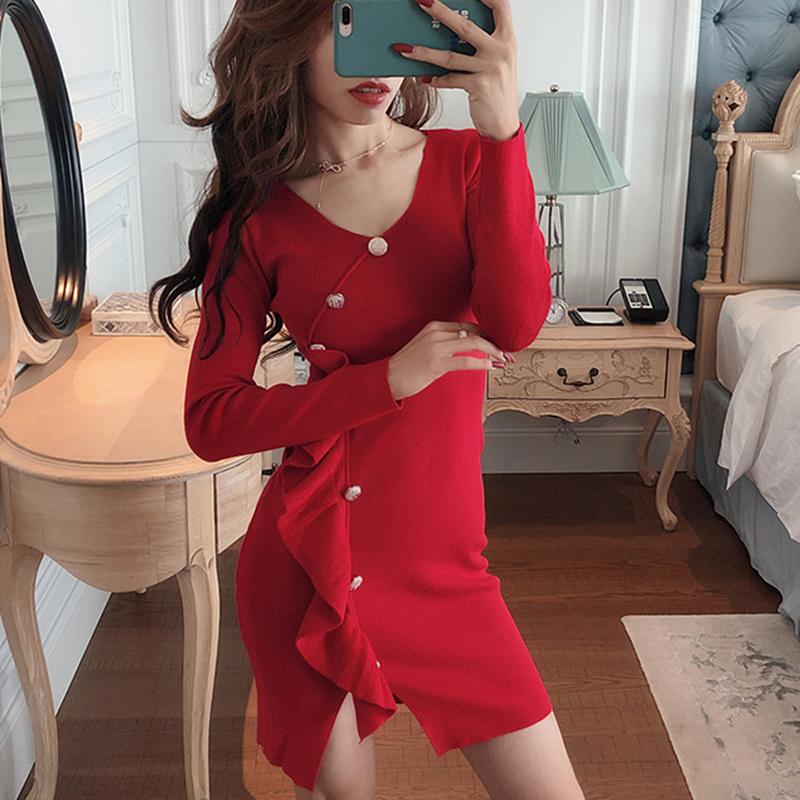 Casual Dresses 2021 Sexy Women Bodycon Knitted Ruffle Short Dress Lady Fashion Slim Dinner Female Stripper Long Sleeve Bandage, Black
Casual Dresses 2021 Sexy Women Bodycon Knitted Ruffle Short Dress Lady Fashion Slim Dinner Female Stripper Long Sleeve Bandage, Black