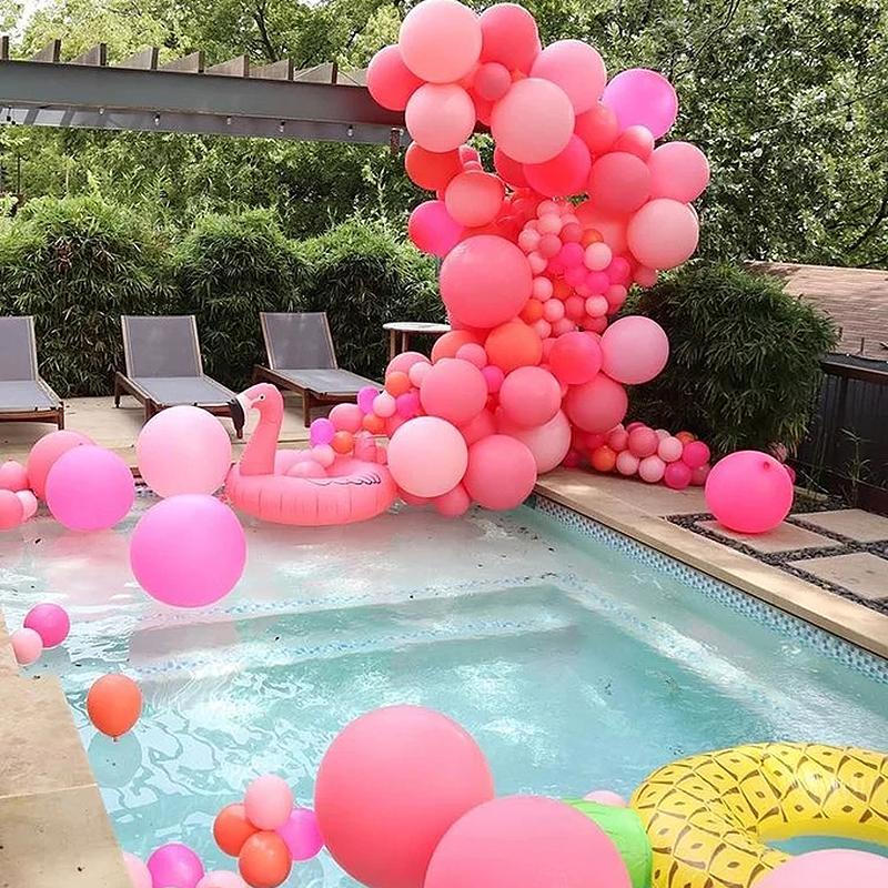 100pcs Matte Pink Balloon 2.2g Thickened Round Latex Wedding Decoration Girl Birthday Party Decor Supplies Wholesale