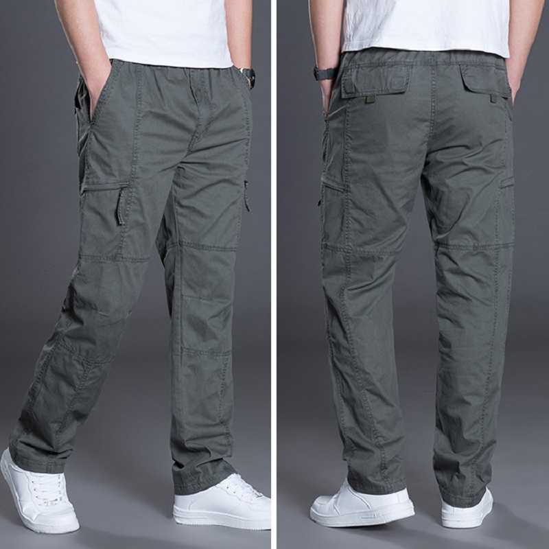 Summer Autumn Fashion Men Pants Casual Cotton Long Pants Straight Joggers Homme Plus Size 5xl 6xl Flat Trousers for Men Clothing 210930