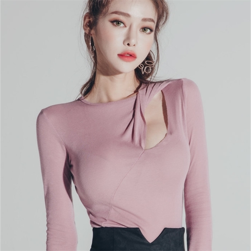 Korean autumn and winter fashion hollow design round neck slim sexy long sleeve bottoming shirt women T-shirt 210603, Brown
Korean autumn and winter fashion hollow design round neck slim sexy long sleeve bottoming shirt women T-shirt 210603, Brown