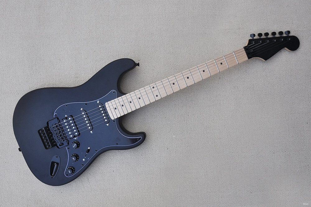Matte black body electric guitar, Maple neck, SSH pickups, Provide customized services
Matte black body electric guitar, Maple neck, SSH pickups, Provide customized services