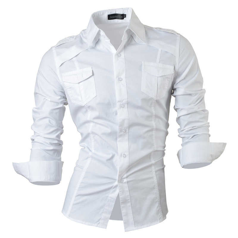 jeansian Spring Autumn Features Shirts Men Casual Jeans Shirt Arrival Long Sleeve Slim Fit Male 8001 210721