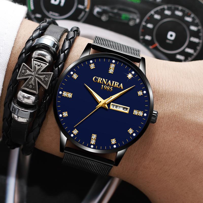 Wristwatches Military Mens Sports Watches Male Analog Date Week Crystal Quartz Men Casual Stainless Steel Wrist Watch, Mw
Wristwatches Military Mens Sports Watches Male Analog Date Week Crystal Quartz Men Casual Stainless Steel Wrist Watch, Mw