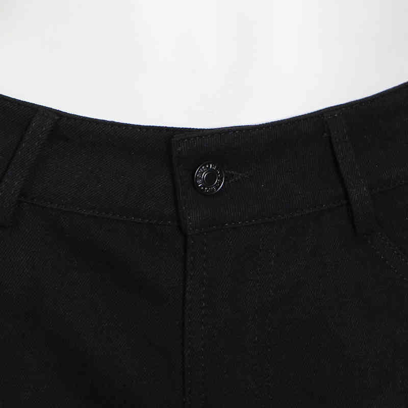 Black Patchwork Chain Jeans For Women High Waist Casual Streetwear Pants Female Fashion New Clothing Stylish 210428