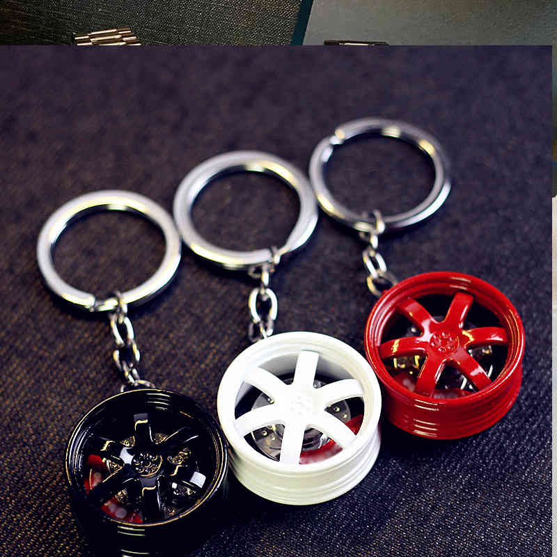 Creative Bbs Wheel Hub Brake Pad Key Chain Te37 High-end Metal Pendant