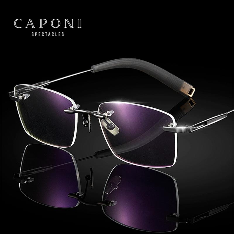 Fashion Sunglasses Frames CAPONI Rimless Glasses Pure Titanium Optical Men Frame Support Prescription Original Brand Design Male Eyeglasses
Fashion Sunglasses Frames CAPONI Rimless Glasses Pure Titanium Optical Men Frame Support Prescription Original Brand Design Male Eyeglasses