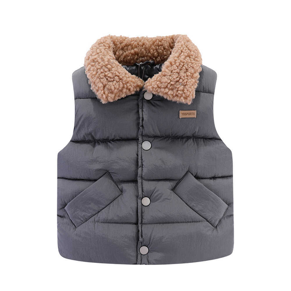 Mudkingdom Kids Jacket Vest Autumn Winter Sleeveless Wool Lapel Colar Children Outerwear 210615