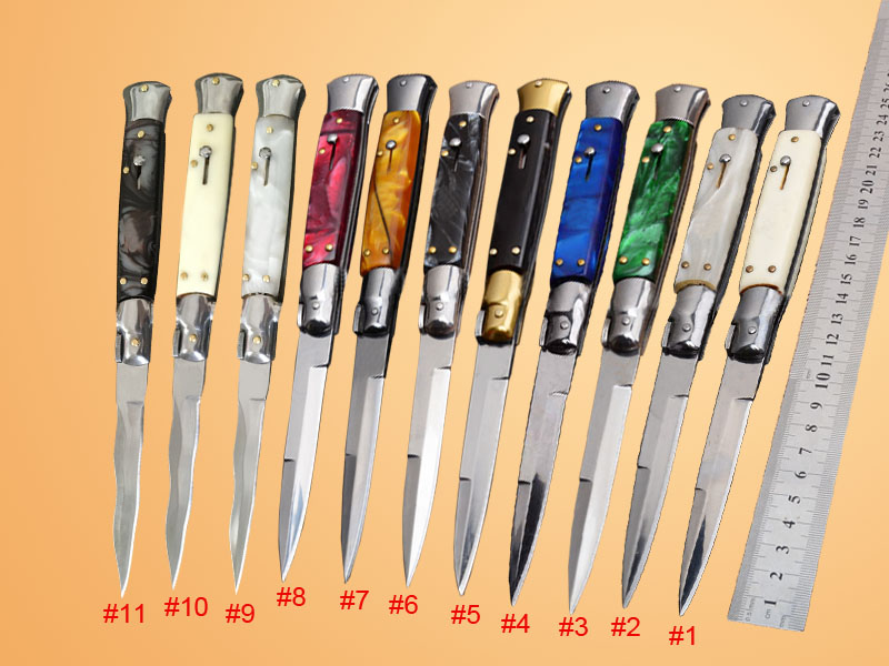 Best 11 Style 9 inch Italian Mafia style Folding blade Pocket knives Double AUTO 440 Stainless steel blade tactical EDC knives 10 1113 inch
Best 11 Style 9 inch Italian Mafia style Folding blade Pocket knives Double AUTO 440 Stainless steel blade tactical EDC knives 10 1113 inch