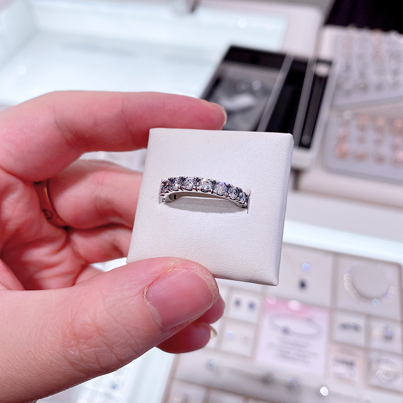 925 Sterling Silver Sparkling Row Eternity Band Rings Fit P Jewelry Engagement Wedding Lovers Fashion Ring For Women