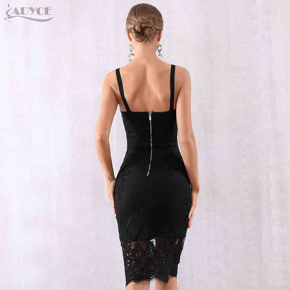 Summer Women Bandage Dress Vestido Sexy Sleeveless Spaghetti Strap Lace V Neck Club Celebrity Evening Party 210423