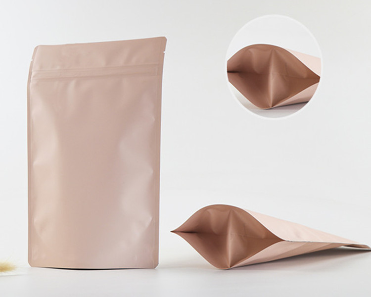 Thick Matte Light Pink Aluminum Foil Zip Lock Bag Stand up Resealable Coffee Powder Nuts Tea Snack Biscuits X-mas Wedding Gifts Packaging Pouches Supp