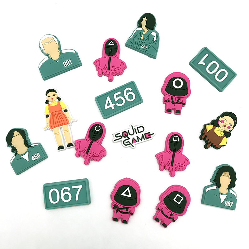 Wholesale SQUID GAME Croc Charms Soft Pvc Rubber Shoe Decoration Accessorizes Christmas Party Gift
Wholesale SQUID GAME Croc Charms Soft Pvc Rubber Shoe Decoration Accessorizes Christmas Party Gift