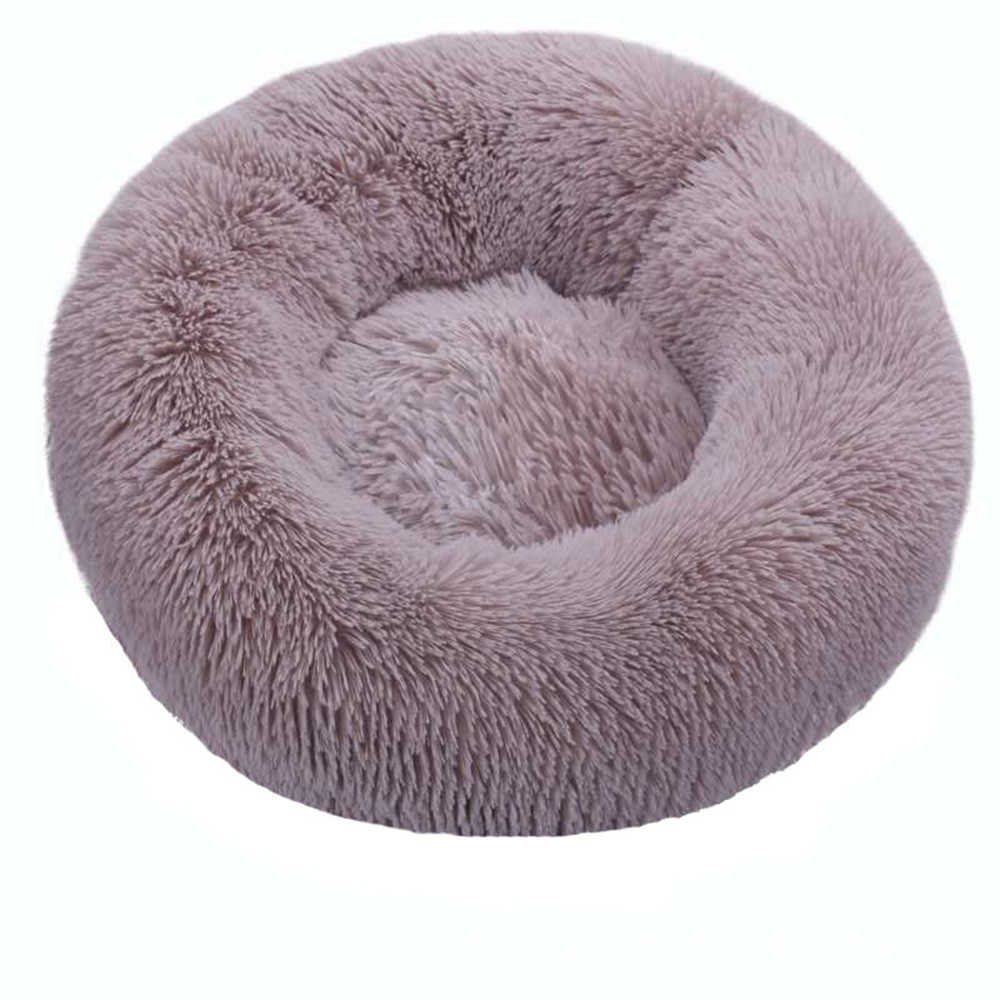 Dog Round Long Plush Dog Beds for Large Dogs Cushion Super Soft Fluffy Comfortable Washable Pet Calming Bed Lit pour chien 211009