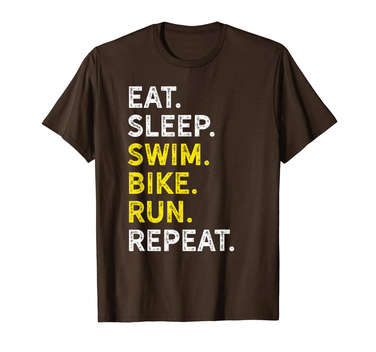 eat sleep swim bike run repeat - funny triathlon routine tee, White;black
eat sleep swim bike run repeat - funny triathlon routine tee, White;black