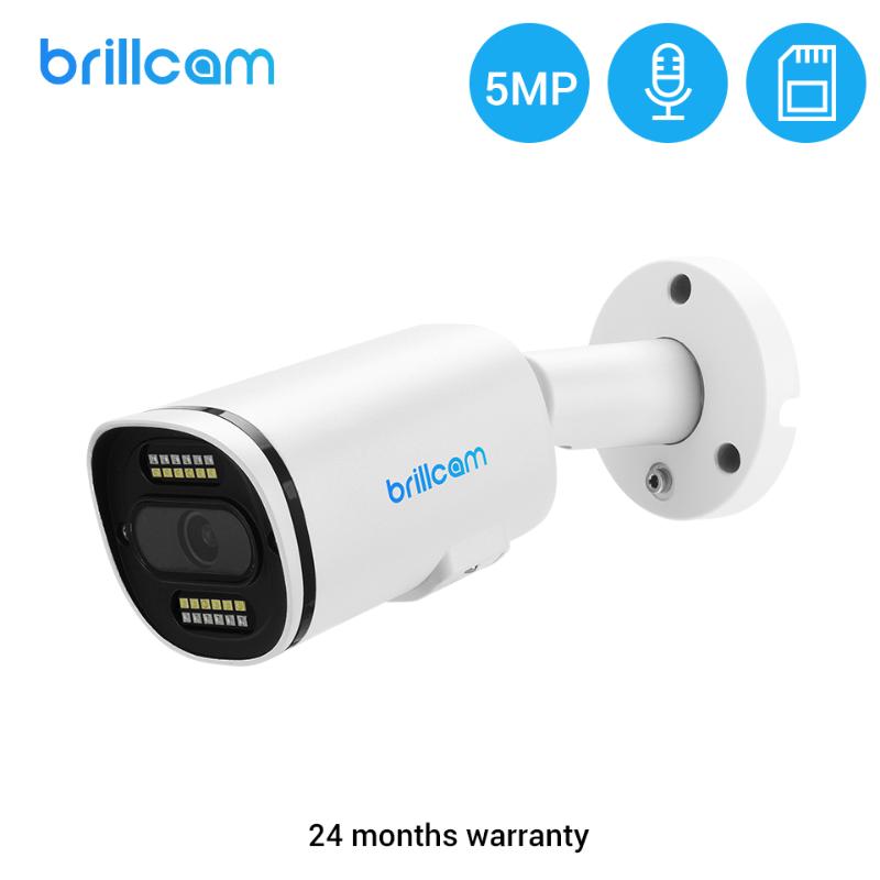 Cameras Brillcam 5MP UHD Dual LED IP Camera With 2.8mm Len PoE IP67 Weatherproof AI SD Slot Built In Microphone Surveillance Cam
Cameras Brillcam 5MP UHD Dual LED IP Camera With 2.8mm Len PoE IP67 Weatherproof AI SD Slot Built In Microphone Surveillance Cam