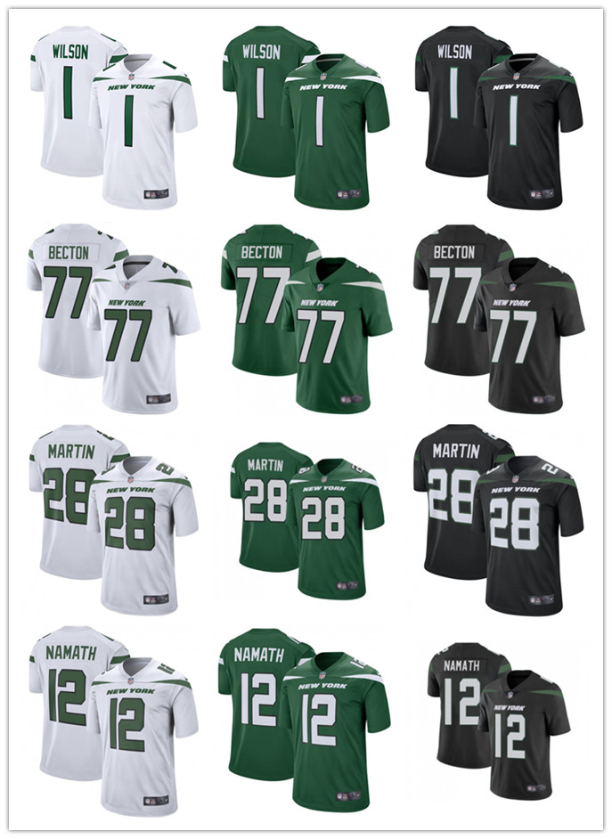 Men women Youth New York Jets 1 Zach Wilson 77 Mekhi Becton 12 Joe Namath 28 Curtis Martin Football Jerseys Green Black white, Black;red
Men women Youth New York Jets 1 Zach Wilson 77 Mekhi Becton 12 Joe Namath 28 Curtis Martin Football Jerseys Green Black white, Black;red