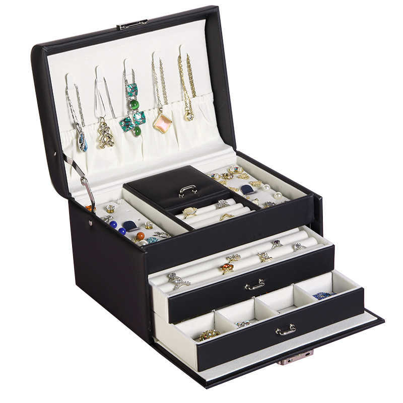 Jewlery Box With Large Capacity Ornament Ear Stud Simple And Exquisite Necklace Ring Household High-End Jewelry 211013
Jewlery Box With Large Capacity Ornament Ear Stud Simple And Exquisite Necklace Ring Household High-End Jewelry 211013