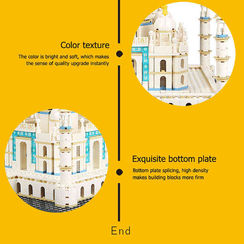 1505pcs City Architecture Building Blocks Citys Architecture Land marks Taj Mahal Palace Bricks 3D Model Toys For Kids Gifts Y220214