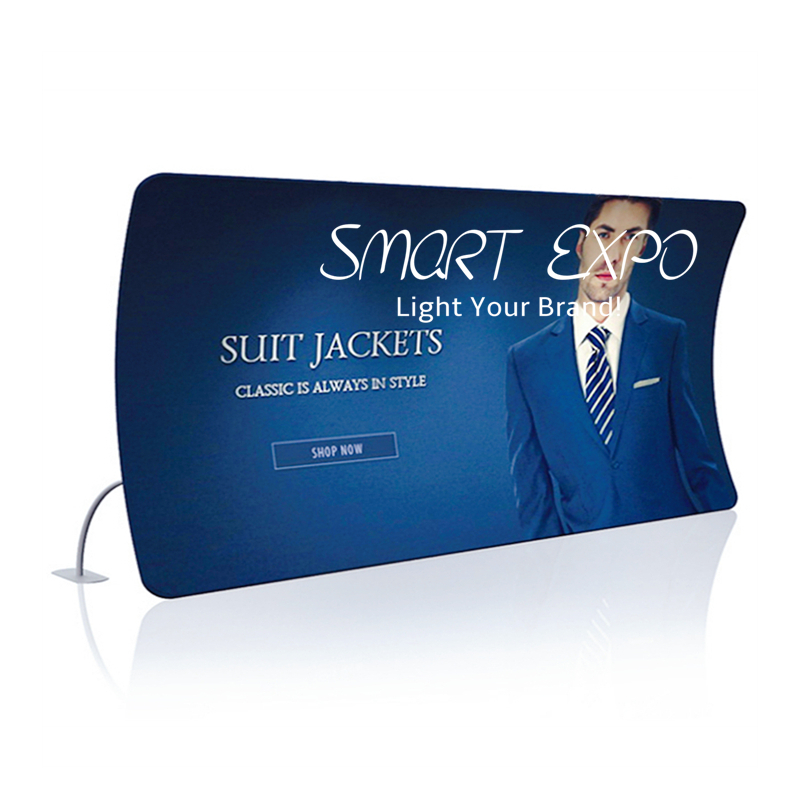 Large Trade Fair 20ft Exhibition Booth Backdrop Advertising Display Stand with Shelf Rack TV Holder Tension Fabric Printed Graphic Portable Carry Bag