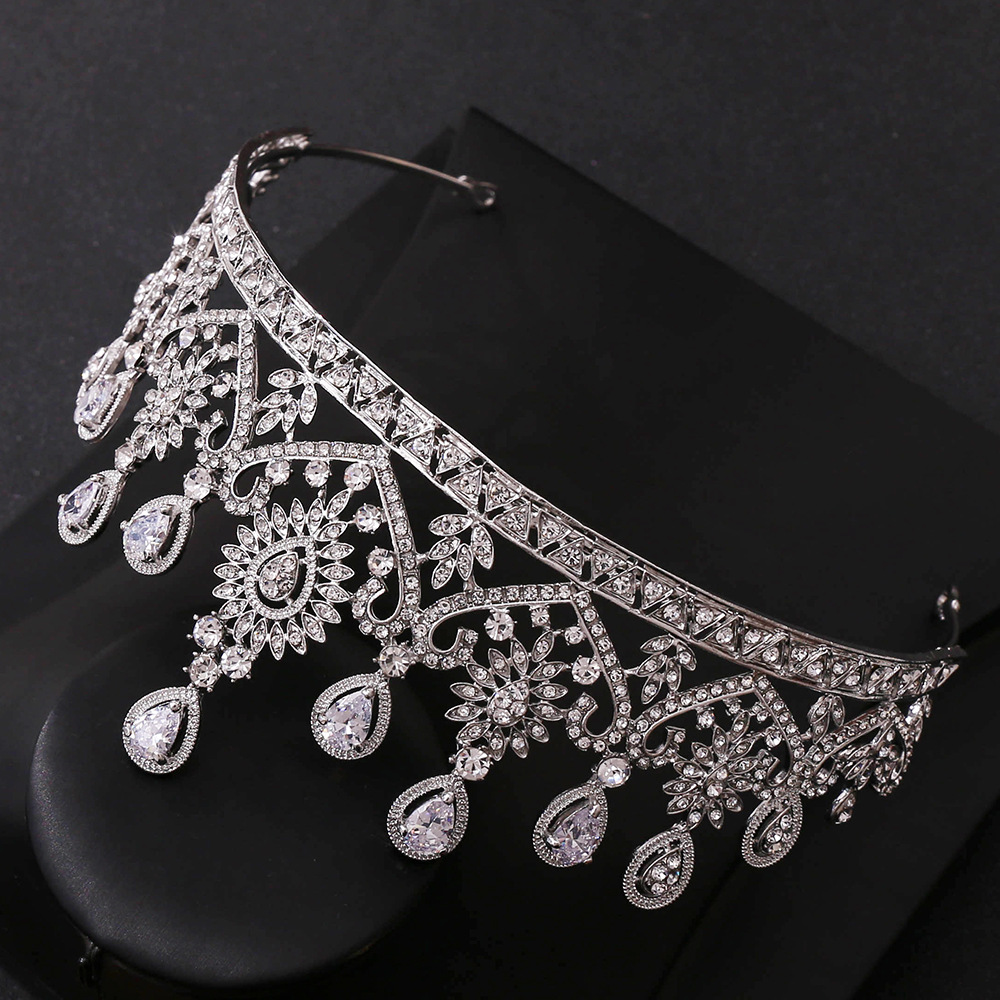 Headpieces Shinning Tiaras And Crowns Bride Big Hollow Crystal Wedding Crown Queen King Hair Jewelry Head Accessories