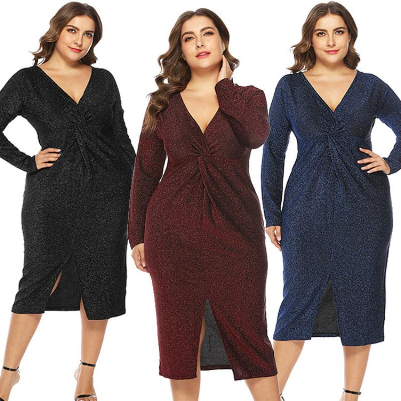 Plus Size Dresses 2021 Spring And Autumn Women's Wear Style V-Neck Loose Temperament Dress -5Xl, Black
Plus Size Dresses 2021 Spring And Autumn Women's Wear Style V-Neck Loose Temperament Dress -5Xl, Black