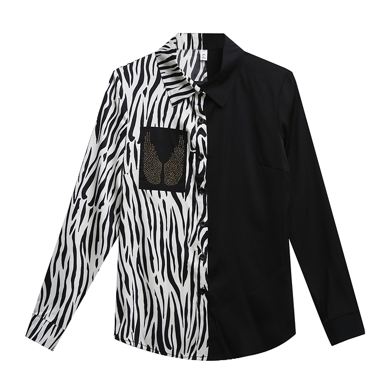 Europe Fashion Style Autumn Women's Long Sleeves Patchwork Print Shirt Ladies Shirts Blouse Tops A3680 210428, Black
Europe Fashion Style Autumn Women's Long Sleeves Patchwork Print Shirt Ladies Shirts Blouse Tops A3680 210428, Black