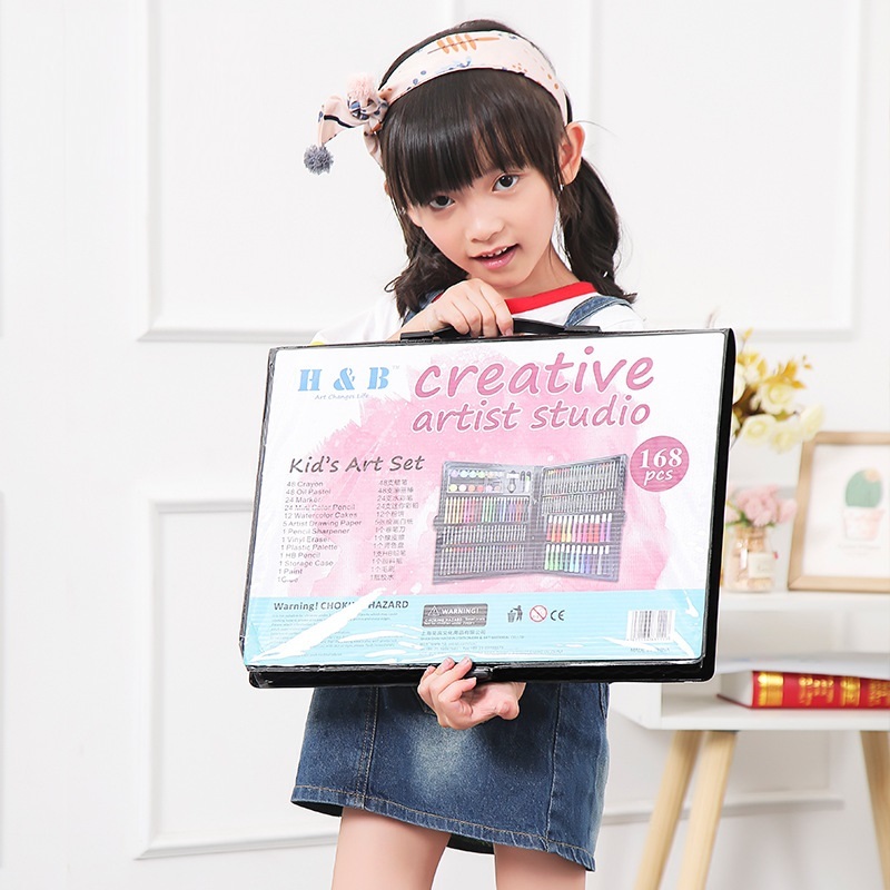 168 Pieces Art Supplies Set Deluxe Art Creativity Painting Drawing Sets for Adult & Kids Colored Pencil Kit for artists Drawing 210413