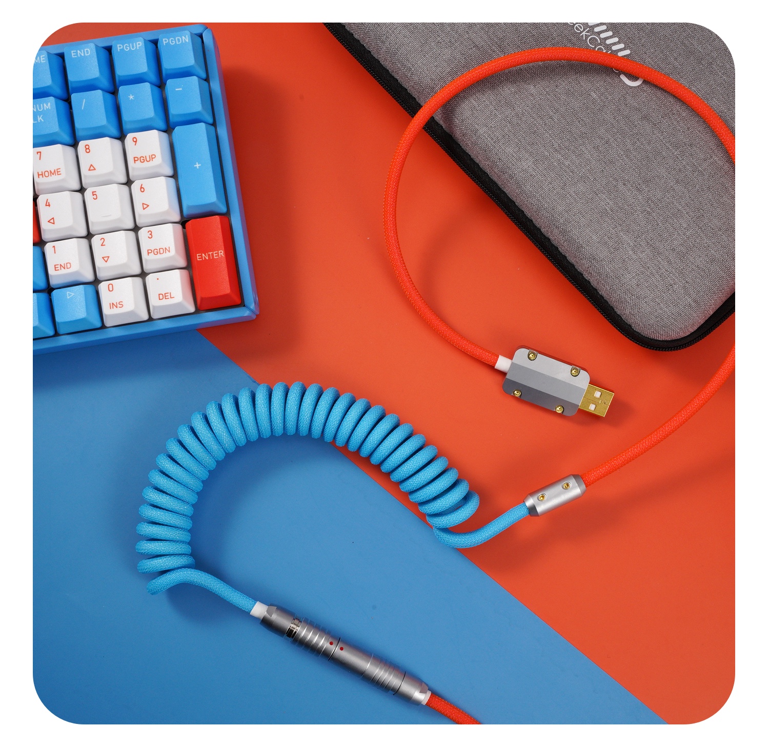 GeekCable Handmade Mechanical Keyboard Cable Theme Cable For IQUNIX F96 Sky City Colorway Line
