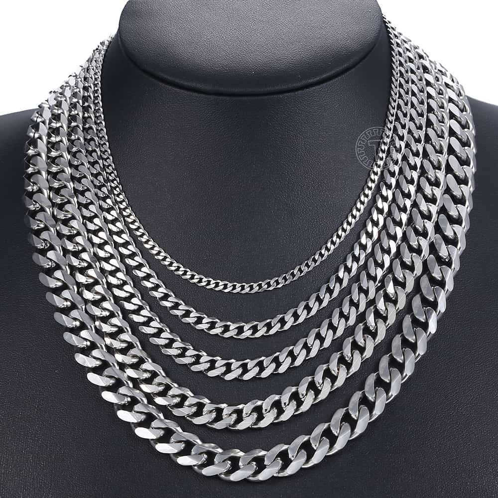 Curb Cuban Mens Necklace Chain Gold Black Silver Color Stainless Steel Necklaces for Men Fashion Jewelry 3/5/7/9/11mm DKNM07
Curb Cuban Mens Necklace Chain Gold Black Silver Color Stainless Steel Necklaces for Men Fashion Jewelry 3/5/7/9/11mm DKNM07