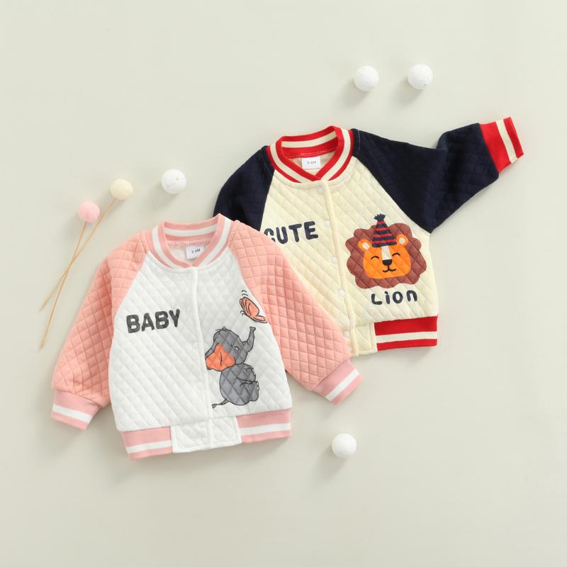 Jackets Infant Kids Baby Boy Girl Cute Lion/Elephant Print Long Sleeve Button Up Baseball Coats Fall Spring Outwear 0-3Y, Blue;gray
Jackets Infant Kids Baby Boy Girl Cute Lion/Elephant Print Long Sleeve Button Up Baseball Coats Fall Spring Outwear 0-3Y, Blue;gray